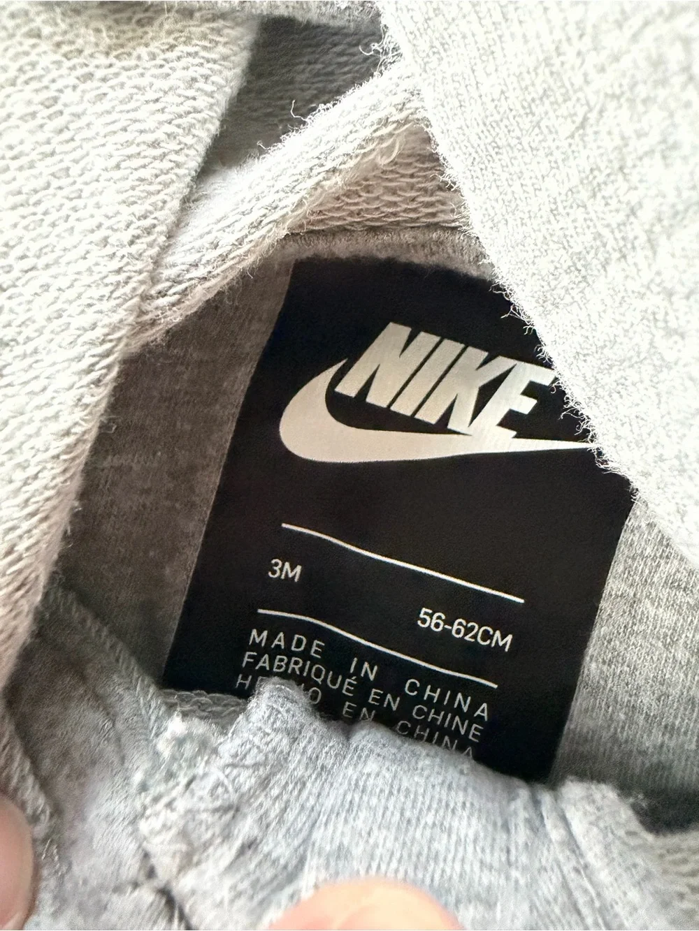 Nike Baby Grey Zip-Up Hooded One-Piece